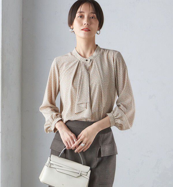 SHIPS for women「〈手洗い可能〉幾何 プリント 長袖 ブラウス」|シャツ・ブラウス|