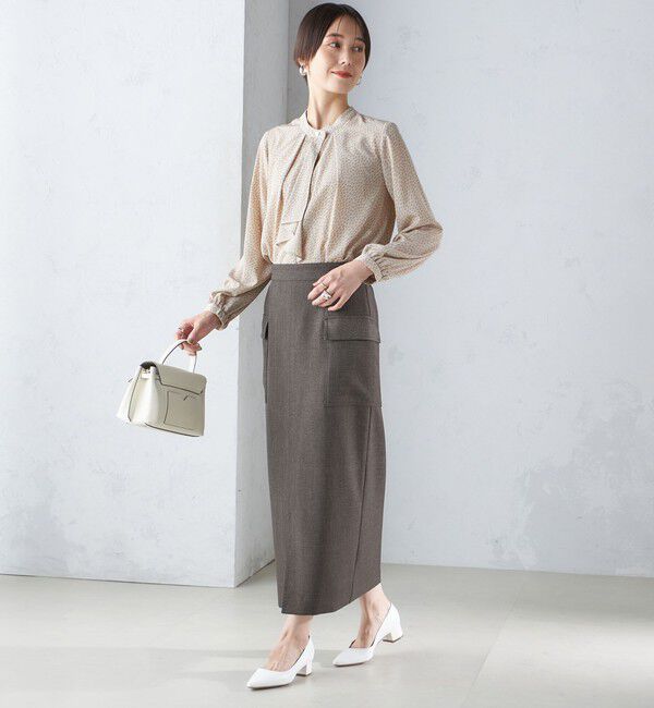 SHIPS for women「〈手洗い可能〉幾何 プリント 長袖 ブラウス」|シャツ・ブラウス|