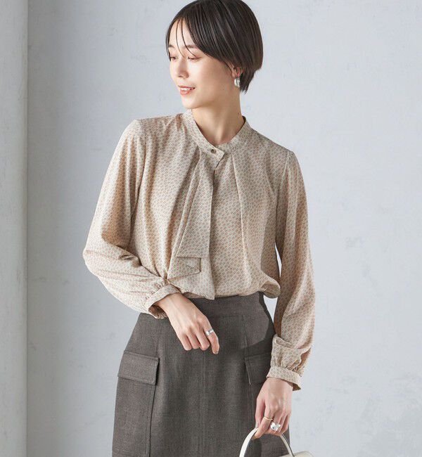 SHIPS for women「〈手洗い可能〉幾何 プリント 長袖 ブラウス」|シャツ・ブラウス|