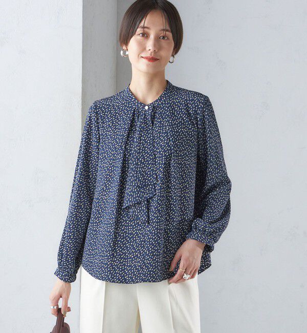 SHIPS for women「〈手洗い可能〉幾何 プリント 長袖 ブラウス」|シャツ・ブラウス|