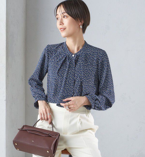 SHIPS for women「〈手洗い可能〉幾何 プリント 長袖 ブラウス」|シャツ・ブラウス|