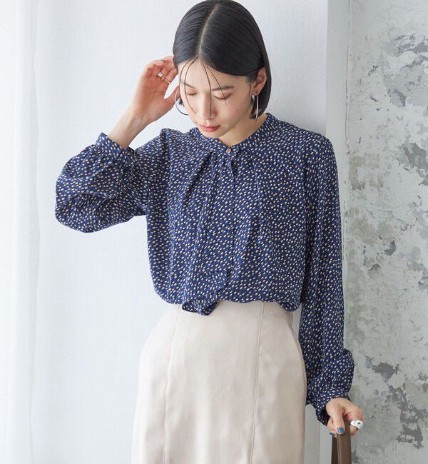 SHIPS for women「〈手洗い可能〉幾何 プリント 長袖 ブラウス」|シャツ・ブラウス|