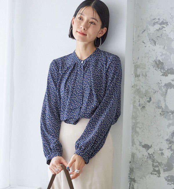 SHIPS for women「〈手洗い可能〉幾何 プリント 長袖 ブラウス」|シャツ・ブラウス|