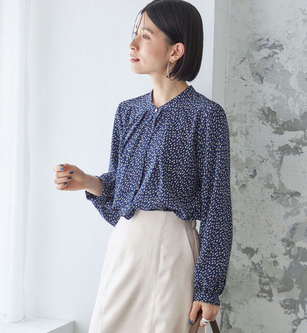 SHIPS for women「〈手洗い可能〉幾何 プリント 長袖 ブラウス」|シャツ・ブラウス|