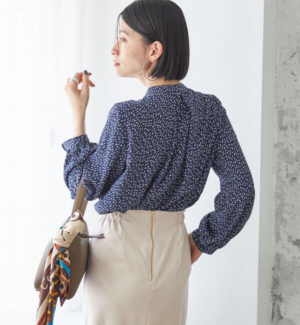 SHIPS for women「〈手洗い可能〉幾何 プリント 長袖 ブラウス」|シャツ・ブラウス|