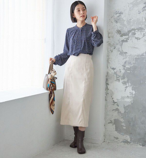 SHIPS for women「〈手洗い可能〉幾何 プリント 長袖 ブラウス」|シャツ・ブラウス|