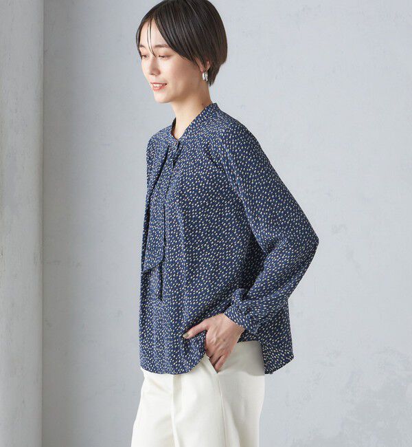 SHIPS for women「〈手洗い可能〉幾何 プリント 長袖 ブラウス」|シャツ・ブラウス|