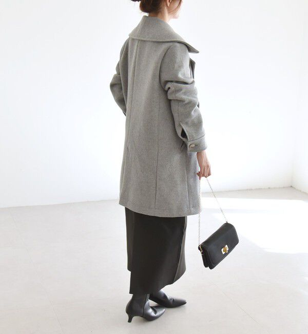 quaranciel「quaranciel: メルトン ビッグ カラー Pコート」|ピーコート|