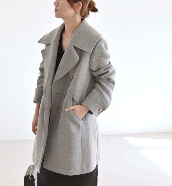 quaranciel「quaranciel: メルトン ビッグ カラー Pコート」|ピーコート|