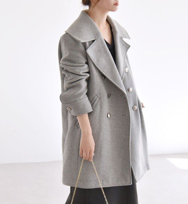 quaranciel「quaranciel: メルトン ビッグ カラー Pコート」|ピーコート|