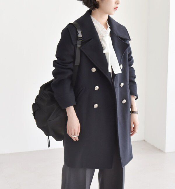 quaranciel「quaranciel: メルトン ビッグ カラー Pコート」|ピーコート|