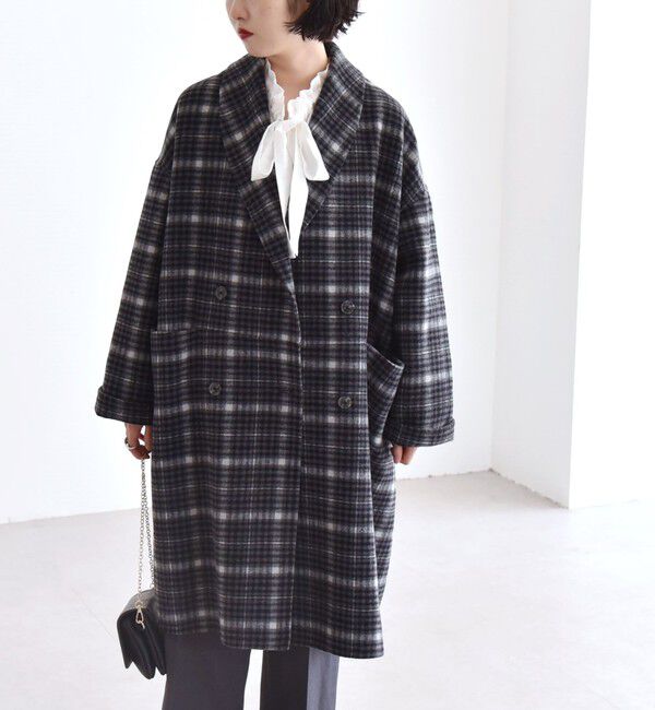 quaranciel「quaranciel: リバー ショール ミドル コート 24FW」|その他|チャコールグレー
