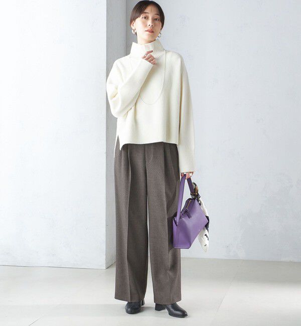 SHIPS for women「〈手洗い可能〉7G ウール カシミヤ ハイネック プルオーバー」|ニット・セーター|