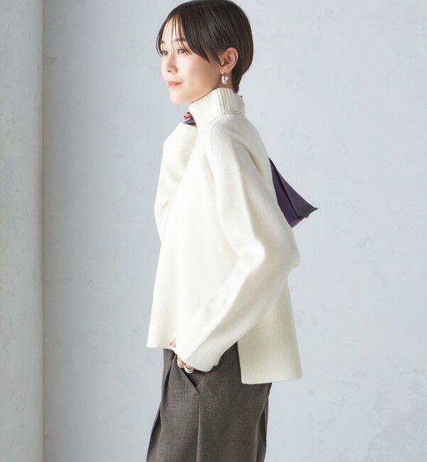 SHIPS for women「〈手洗い可能〉7G ウール カシミヤ ハイネック プルオーバー」|ニット・セーター|