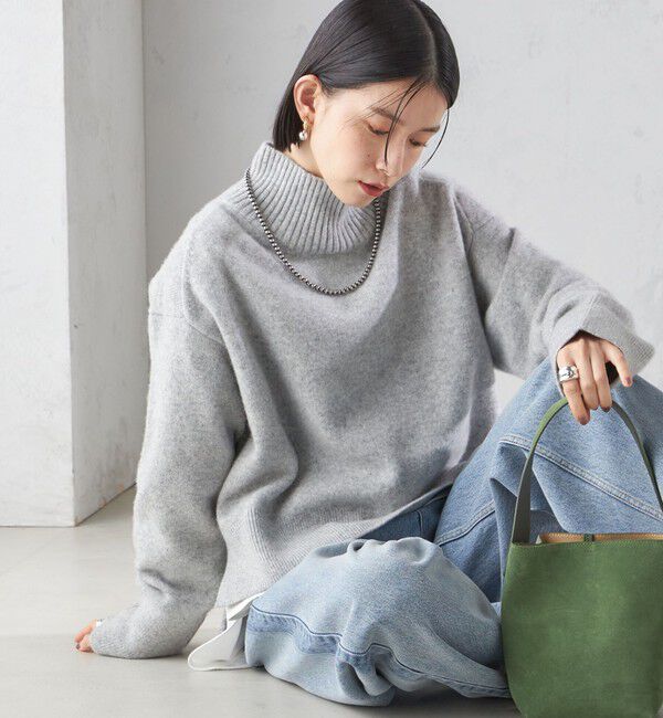 SHIPS for women「〈手洗い可能〉7G ウール カシミヤ ハイネック プルオーバー」|ニット・セーター|