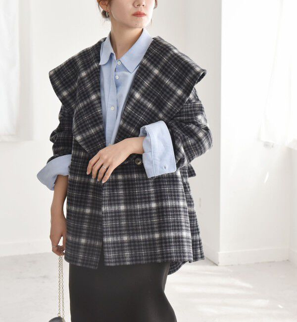 quaranciel「《一部追加予約》quaranciel: リバー ケープ ショート コート 25AW」|その他|