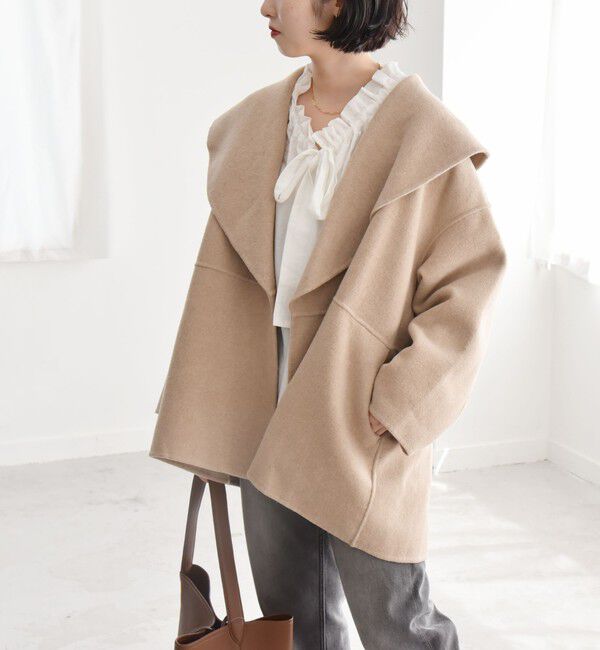 quaranciel「《一部追加予約》quaranciel: リバー ケープ ショート コート 25AW」|その他|