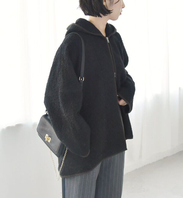 quaranciel「quaranciel: ループヤーン ダブルジップ フーデッド ケープ コート」|その他|