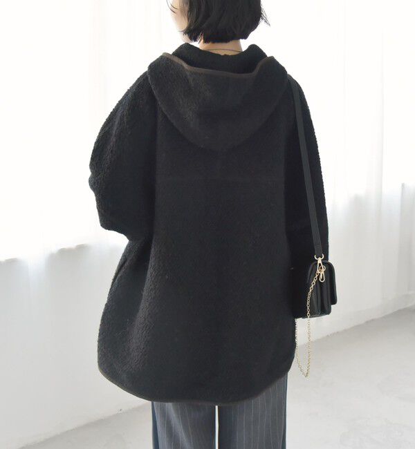 quaranciel「quaranciel: ループヤーン ダブルジップ フーデッド ケープ コート」|その他|