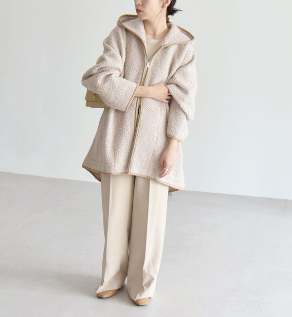 quaranciel「quaranciel: ループヤーン ダブルジップ フーデッド ケープ コート」|その他|