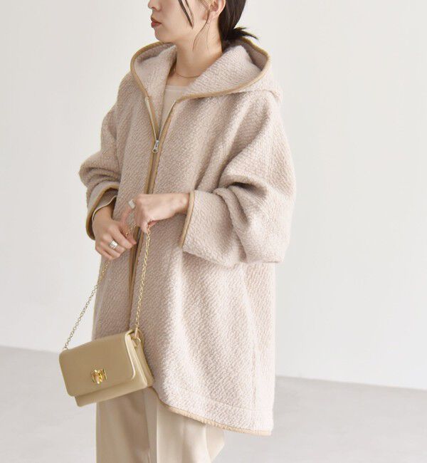 quaranciel「quaranciel: ループヤーン ダブルジップ フーデッド ケープ コート」|その他|