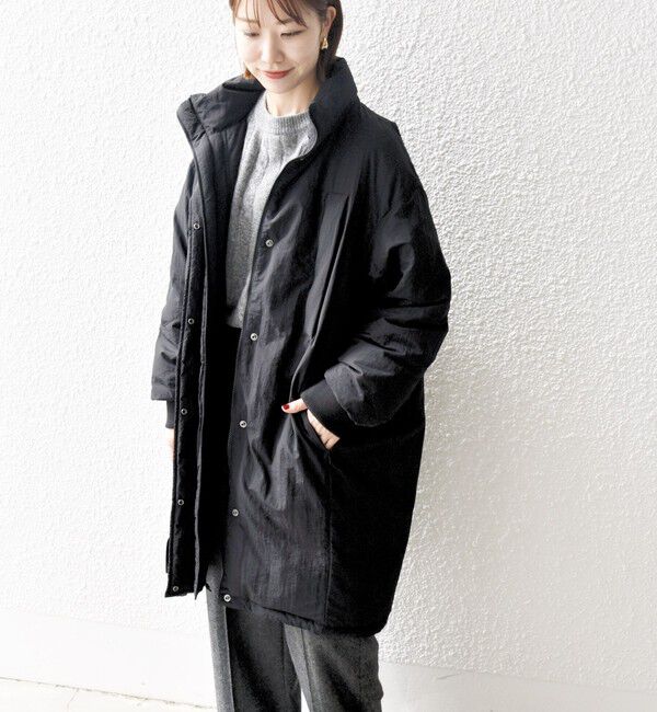 SHIPS any「SHIPS any: ナイロン スタンドカラー モンスター ミディ ダウン」|ダウン|