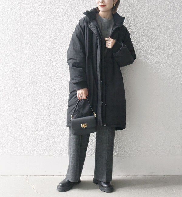 SHIPS any「SHIPS any: ナイロン スタンドカラー モンスター ミディ ダウン」|ダウン|