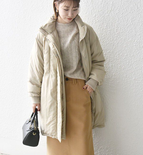 SHIPS any「SHIPS any: ナイロン スタンドカラー モンスター ミディ ダウン」|ダウン|