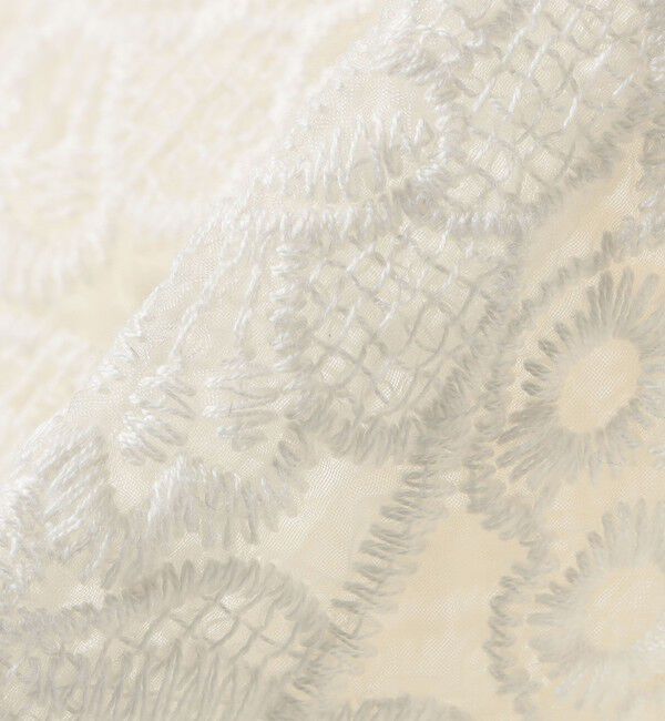 SHIPS any「SHIPS any:〈手洗い可能〉フラワーレース エンブロイダリー フレア シアー ブラウス」|シャツ・ブラウス|