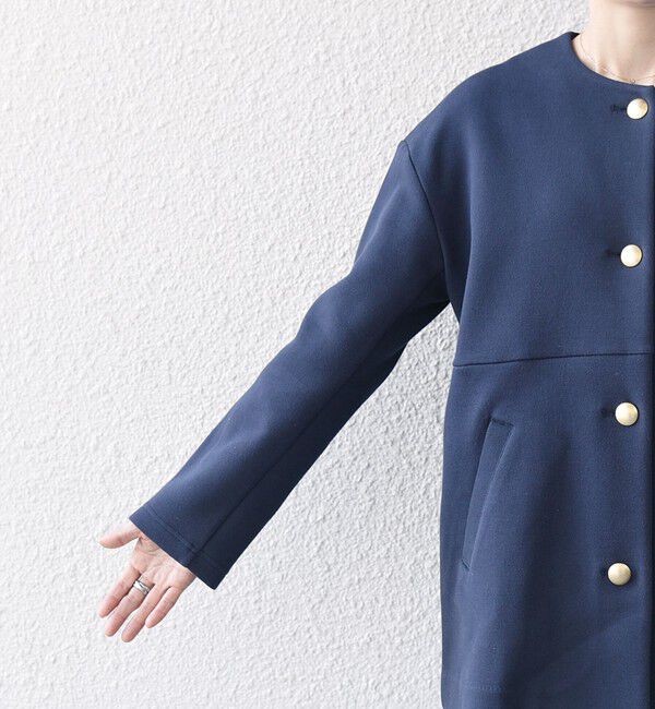 SHIPS any「SHIPS any:〈洗濯機可能〉ダブルジャージー バック フリル ノーカラー ジャケット」|ノーカラージャケット|