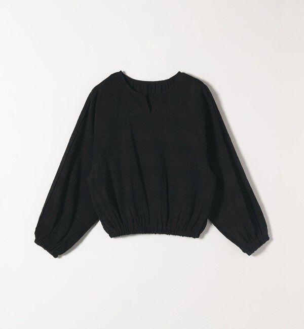 quaranciel「quaranciel:〈洗濯機可能〉シャーリング ボーダー スキッパー ブラウス」|シャツ・ブラウス|