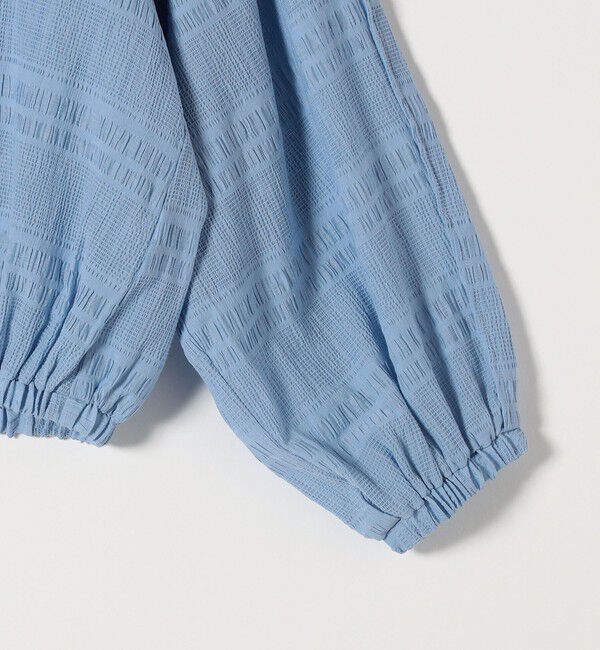 quaranciel「quaranciel:〈洗濯機可能〉シャーリング ボーダー スキッパー ブラウス」|シャツ・ブラウス|