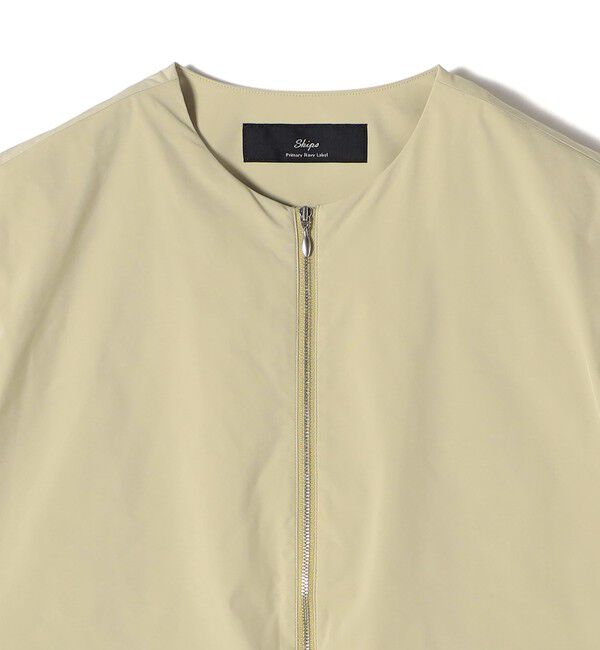 SHIPS for women「SHIPS Primary Navy Label:タフタ ジップアップ ジレ」|ベスト・ジレ|