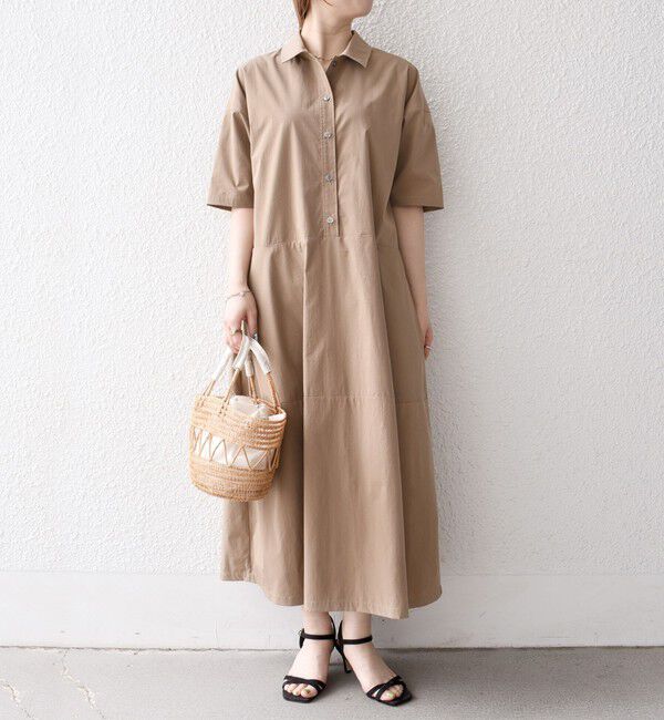 SHIPS any「SHIPS any:〈洗濯機可能〉タイプライター ボリューム シャツ ワンピース」|ワンピース|