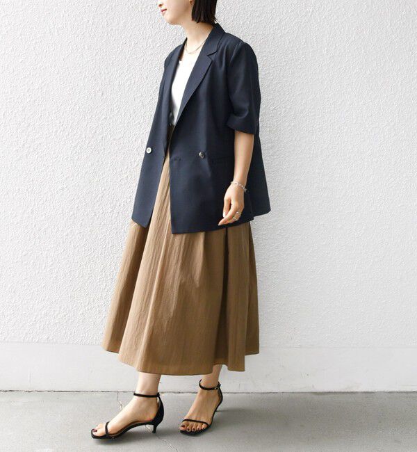 SHIPS for women「〈手洗い可能〉ライト タフタ タック フレア スカート」|スカート|