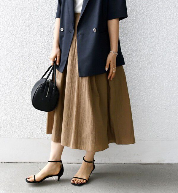 SHIPS for women「〈手洗い可能〉ライト タフタ タック フレア スカート」|スカート|