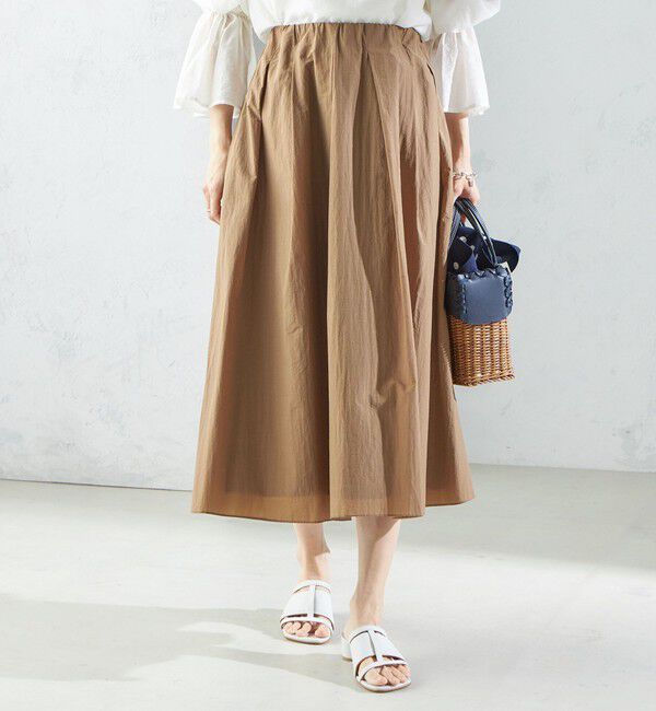 SHIPS for women「〈手洗い可能〉ライト タフタ タック フレア スカート」|スカート|