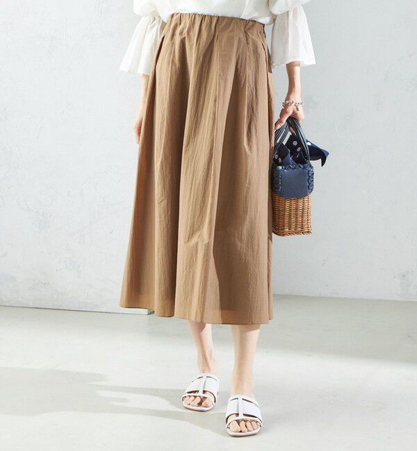 SHIPS for women「〈手洗い可能〉ライト タフタ タック フレア スカート」|スカート|