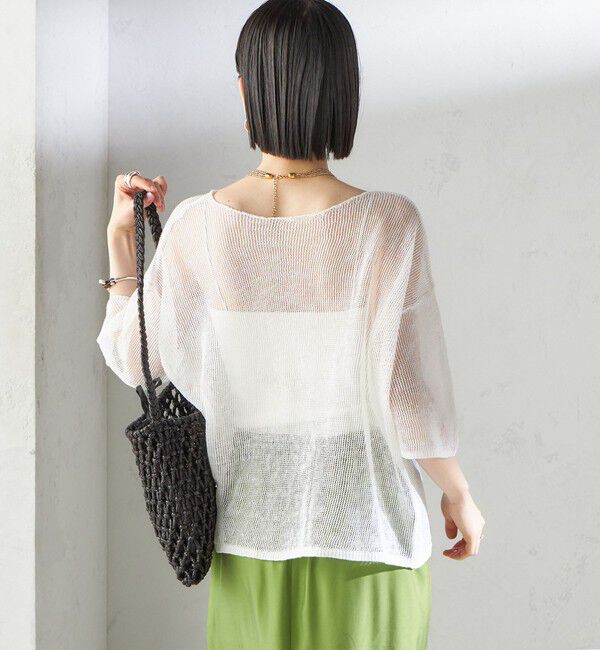 SHIPS for women「〈手洗い可能〉イタリアン シアー リネン プルオーバー」|ニット・セーター|