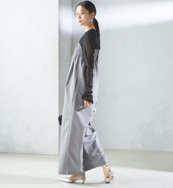 SHIPS for women「【SHIPS別注】APUPIL:〈洗濯機可能〉ギンガム チェック ベアトップ オールインワン」|オールインワン|