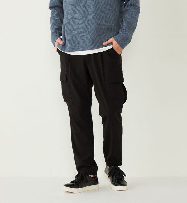 SHIPS Colors 「SHIPS Colors:〈洗濯機可能〉ストレッチ イージー カーゴ パンツ」|カーゴ|ブラック