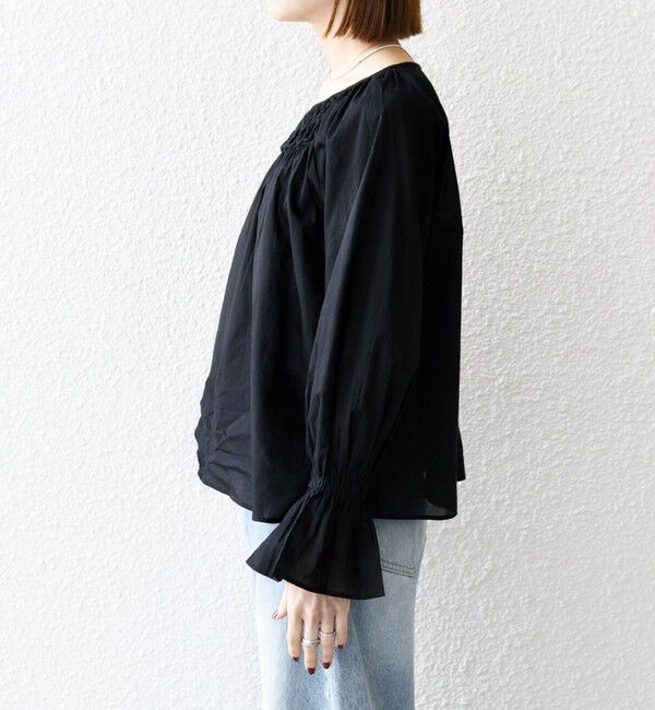 SHIPS any「SHIPS any:〈手洗い可能〉ロープ デザイン ギャザースリーブ フレア ブラウス」|シャツ・ブラウス|