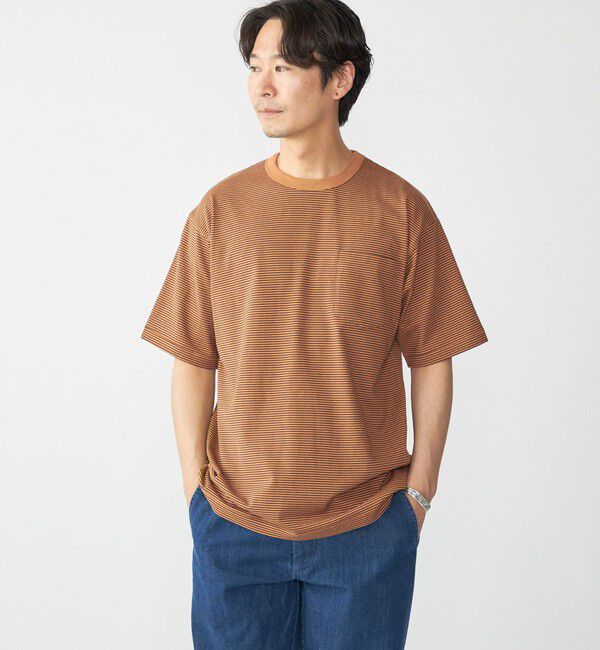 SHIPS「SHIPS: マイクロ ボーダー リンガー Tシャツ」|Tシャツ・カットソー|