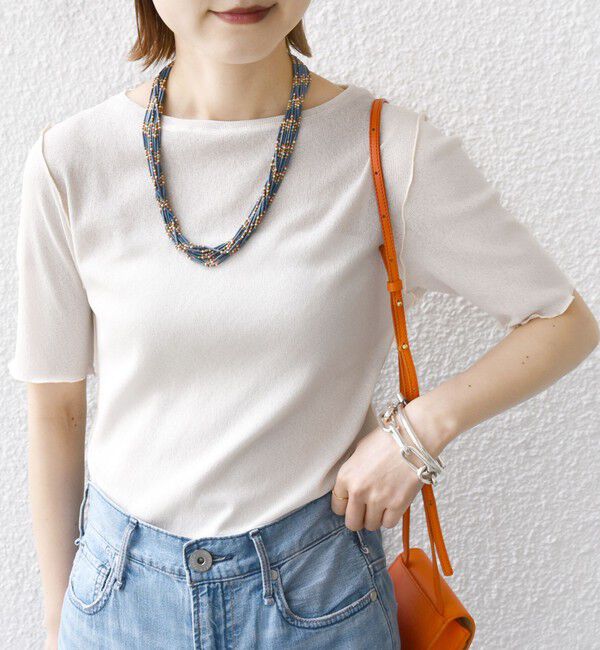 SHIPS for women「〈手洗い可能〉ドライ テレコ ショート スリーブ プルオーバー」|Tシャツ・カットソー|オフホワイト