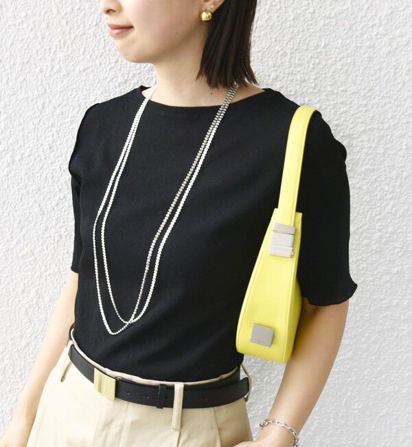 SHIPS for women「〈手洗い可能〉ドライ テレコ ショート スリーブ プルオーバー」|Tシャツ・カットソー|ブラック