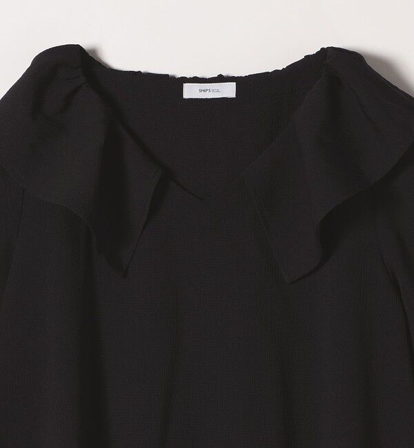 SHIPS any「【WEB限定】SHIPS any:〈洗濯機可能〉ラフ サテン フリルカラー ブラウス 25SS」|シャツ・ブラウス|