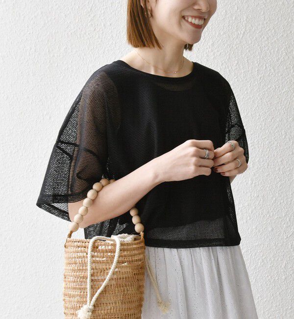SHIPS any「SHIPS any:〈手洗い可能〉メッシュ シアー ワイド TEE &times; タンク セット」|Tシャツ・カットソー|