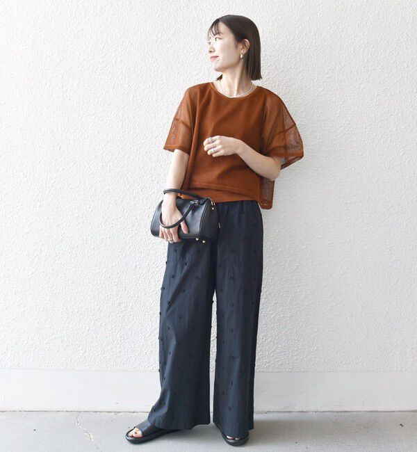 SHIPS any「SHIPS any:〈手洗い可能〉メッシュ シアー ワイド TEE &times; タンク セット」|Tシャツ・カットソー|