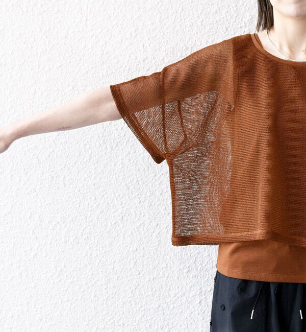 SHIPS any「SHIPS any:〈手洗い可能〉メッシュ シアー ワイド TEE &times; タンク セット」|Tシャツ・カットソー|