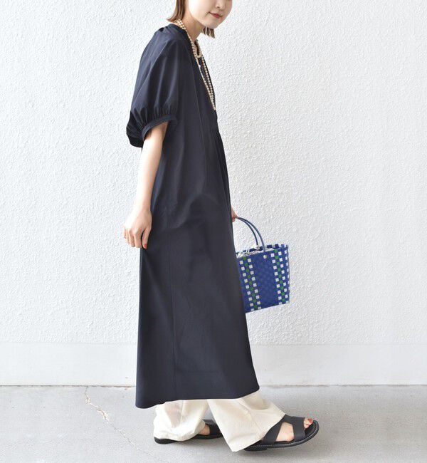SHIPS for women「〈接触冷感 / 撥水加工〉TEX BRID(R)タフタ ギャザー ワンピース」|ワンピース|